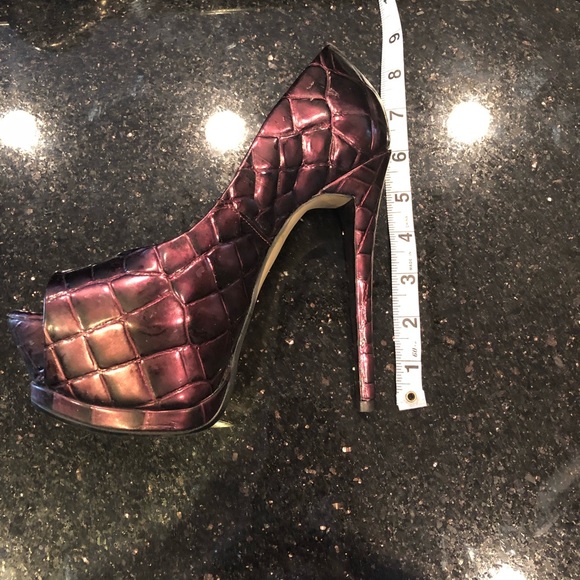 Topshop Purple Croc Platform Peep toe - Picture 3 of 4
